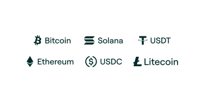 Select your crypto at checkout